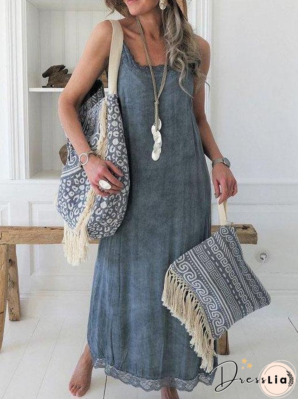 Lace Side Summer Women Slip Dress
