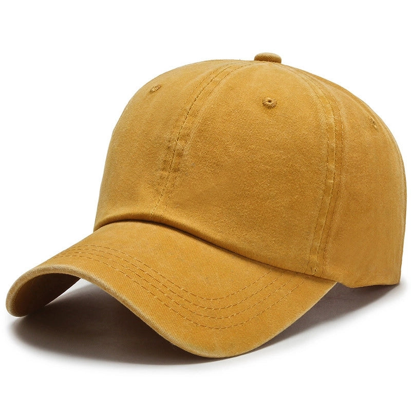 Washed Cloth Light Plate Solid Color Cap Men’s Old Casual Women’s Retro Spring And Autumn Sunshade Baseball Hat