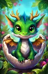 Luxury AB Velvet Diamond Painting Kit - Baby Dragon