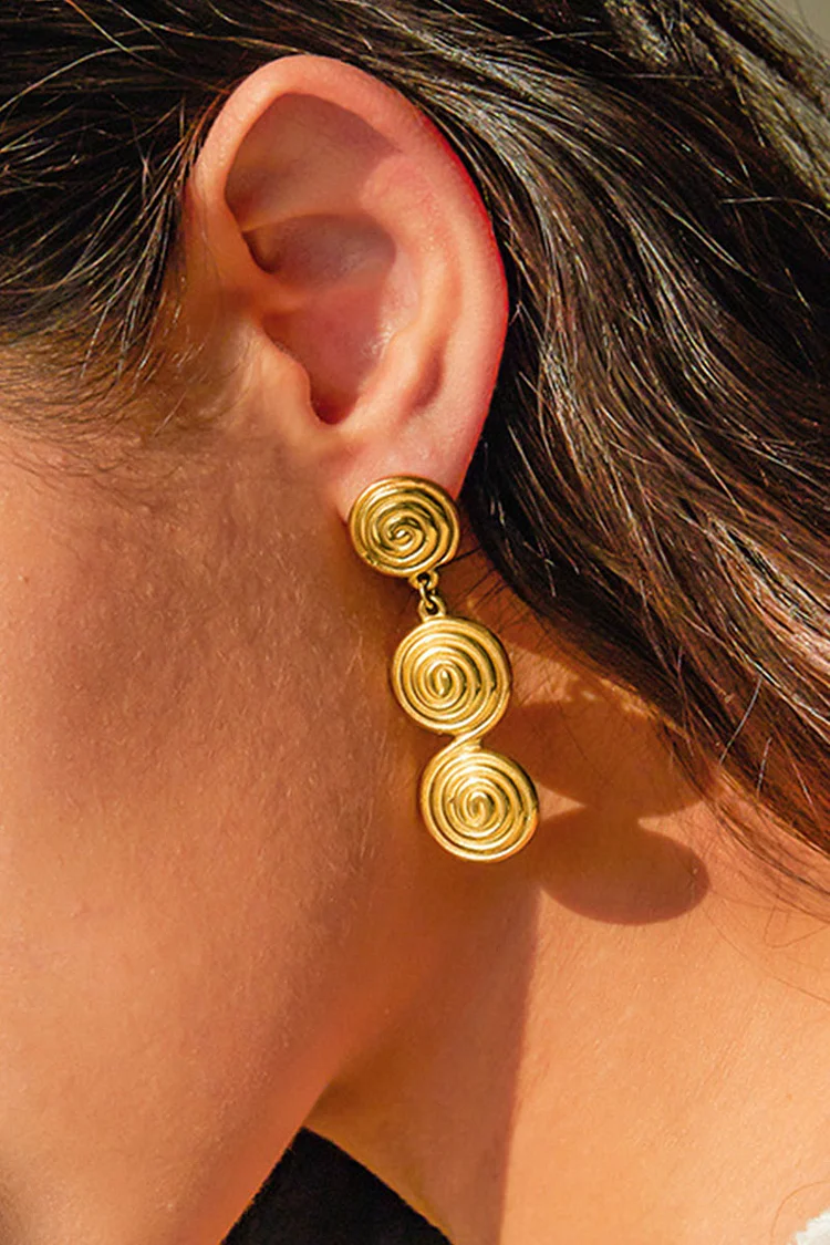 Fashionable Swirl Round Shaped Alloy Dangle Earrings