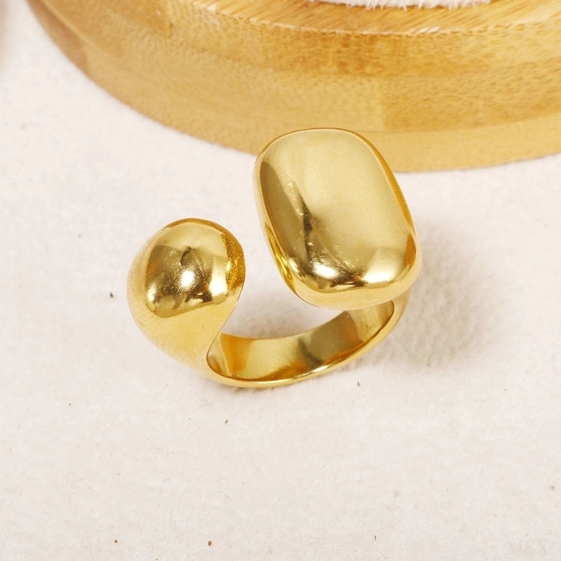 Titanium Steel Minimalist Solid Color Open Rings