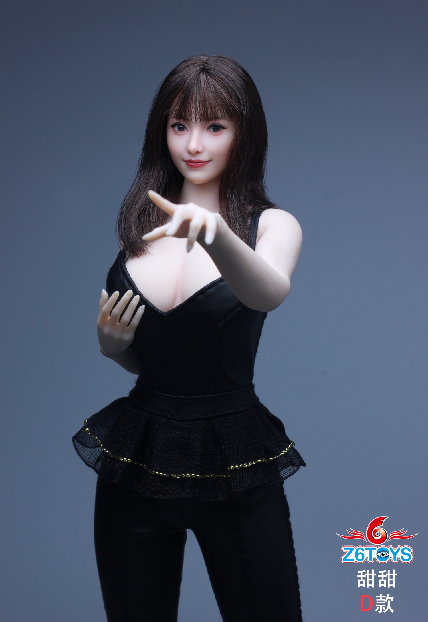 Z6TOYS 1/6 Asian Female Head Sculpture with Movable Eyes and a