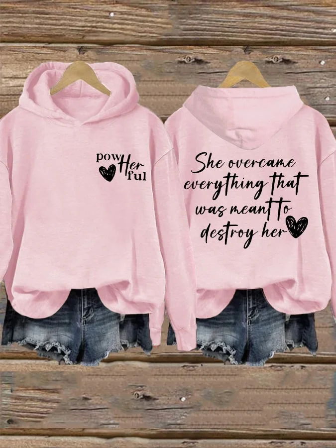 Women's She Overcame Everything That Was Meant To Destroy Her Printed Sweatshirt socialshop
