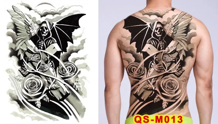 tattoo tribal designs gothic tattoo boys full back large tattoo body stickers temporary tattoos men sexy fake tatoo big water