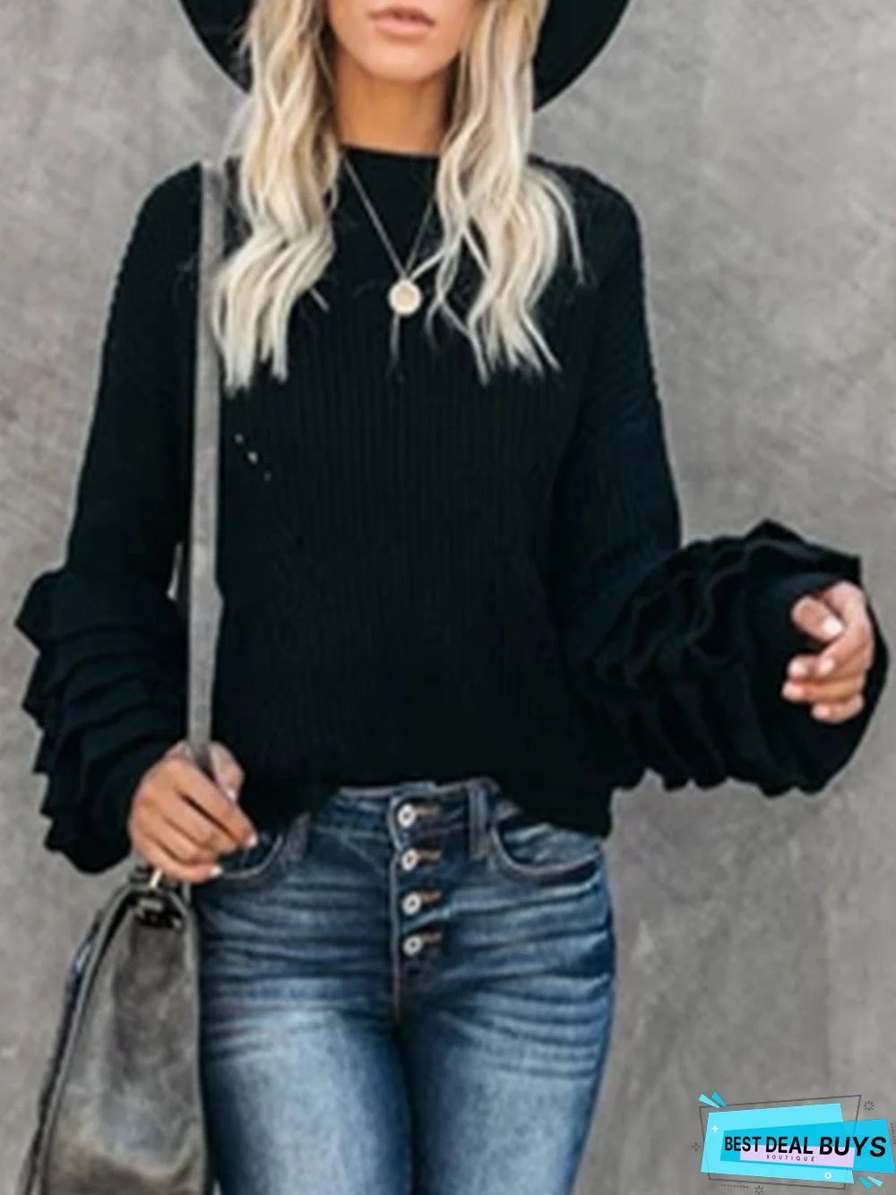 Casual Long Sleeve Plus Size Sweater