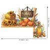 (US Local)Harvest Pumpkin Diamond Art Door Right Angle Sign for Indoor Outdoor Wall