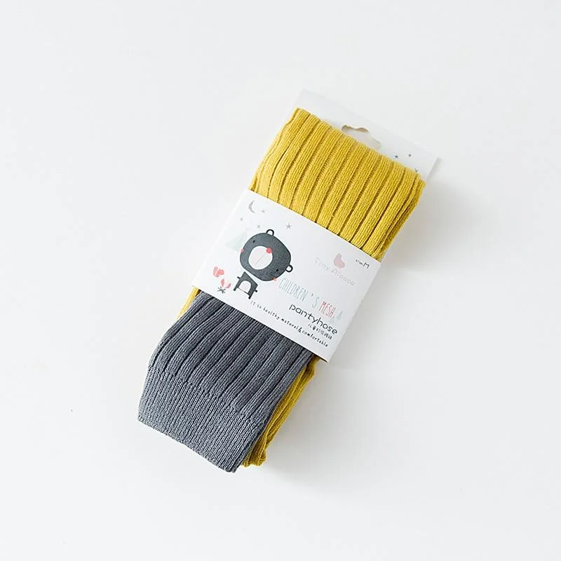 YWHUANSEN Double Needle Patchwork Cotton Leggings for Girls Spring Autumn Leggings for Children Fashionable Legging Infantil