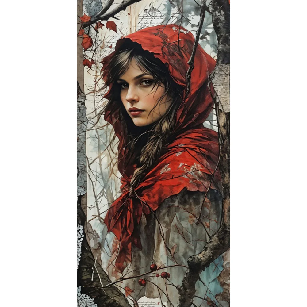 (Big Size)Little Red Riding HoodFull Square Diamond Painting 40*80CM