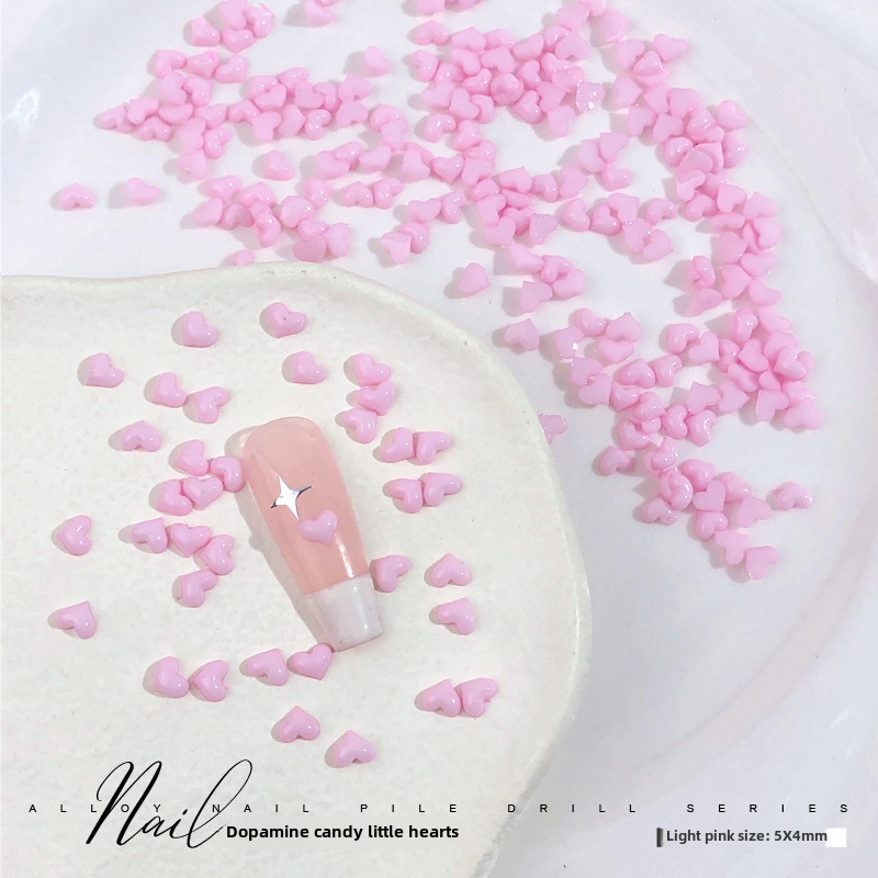 Dopamine Candy Love Diamond Macaron Color Sweet Resin Small Love Net Red Nail Jewelry