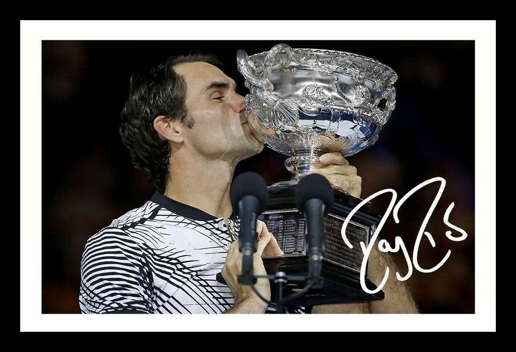 Roger Federer 2017 Australian Open Autograph Signed & Framed Photo Poster painting