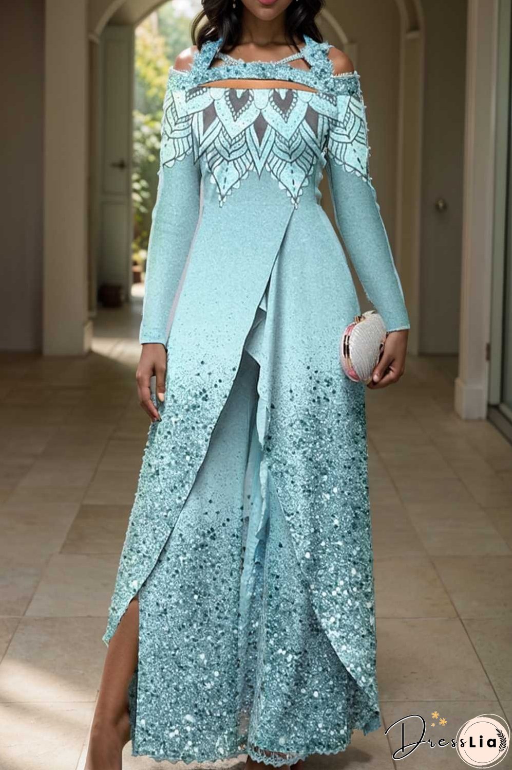 elegant gradient print off shoulder women s jumpsuit