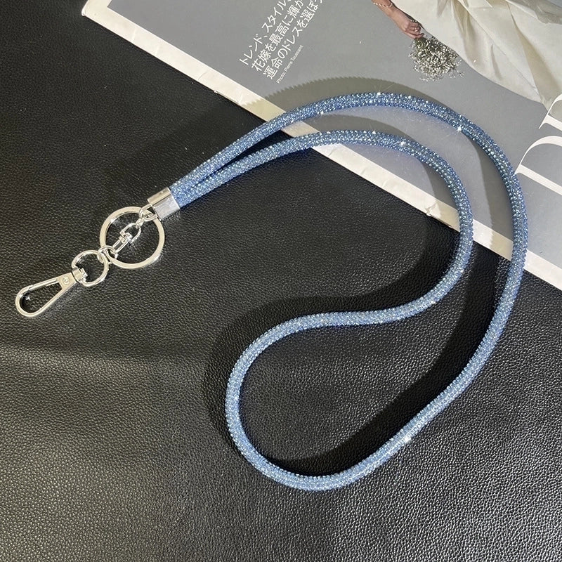 Minimalist Solid Color Rhinestone Inlay Rhinestones Bag Pendant Mobile Phone Chain