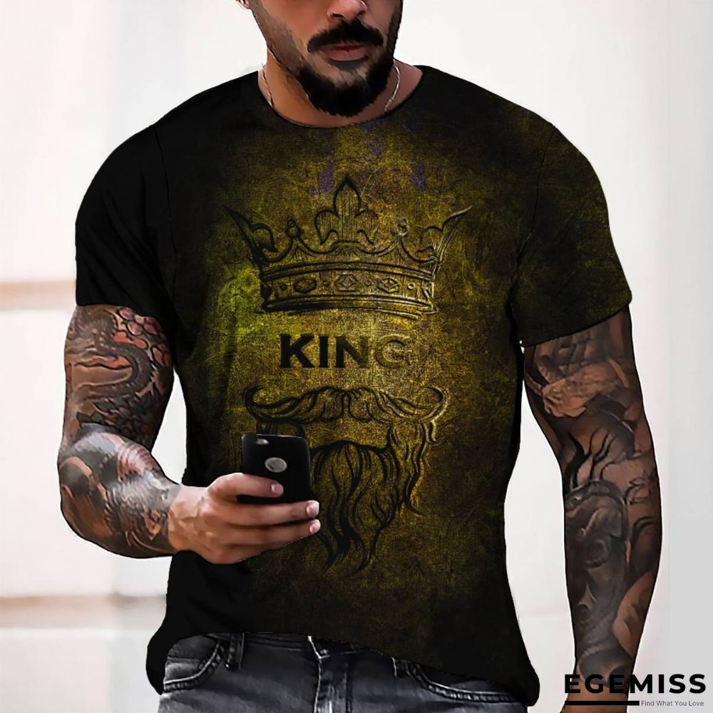 3D Digital Printing Letters Casual Loose Short Sleeve T-shirt | EGEMISS