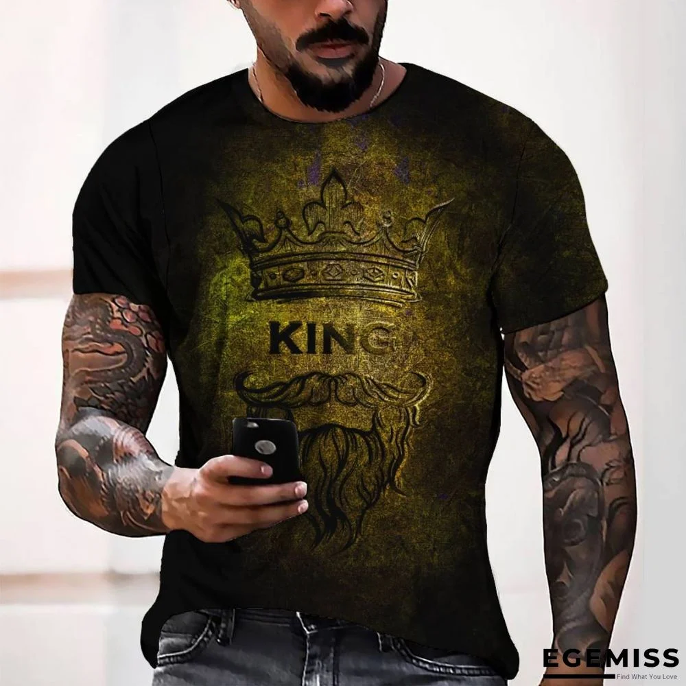 3D Digital Printing Letters Casual Loose Short Sleeve T-shirt | EGEMISS