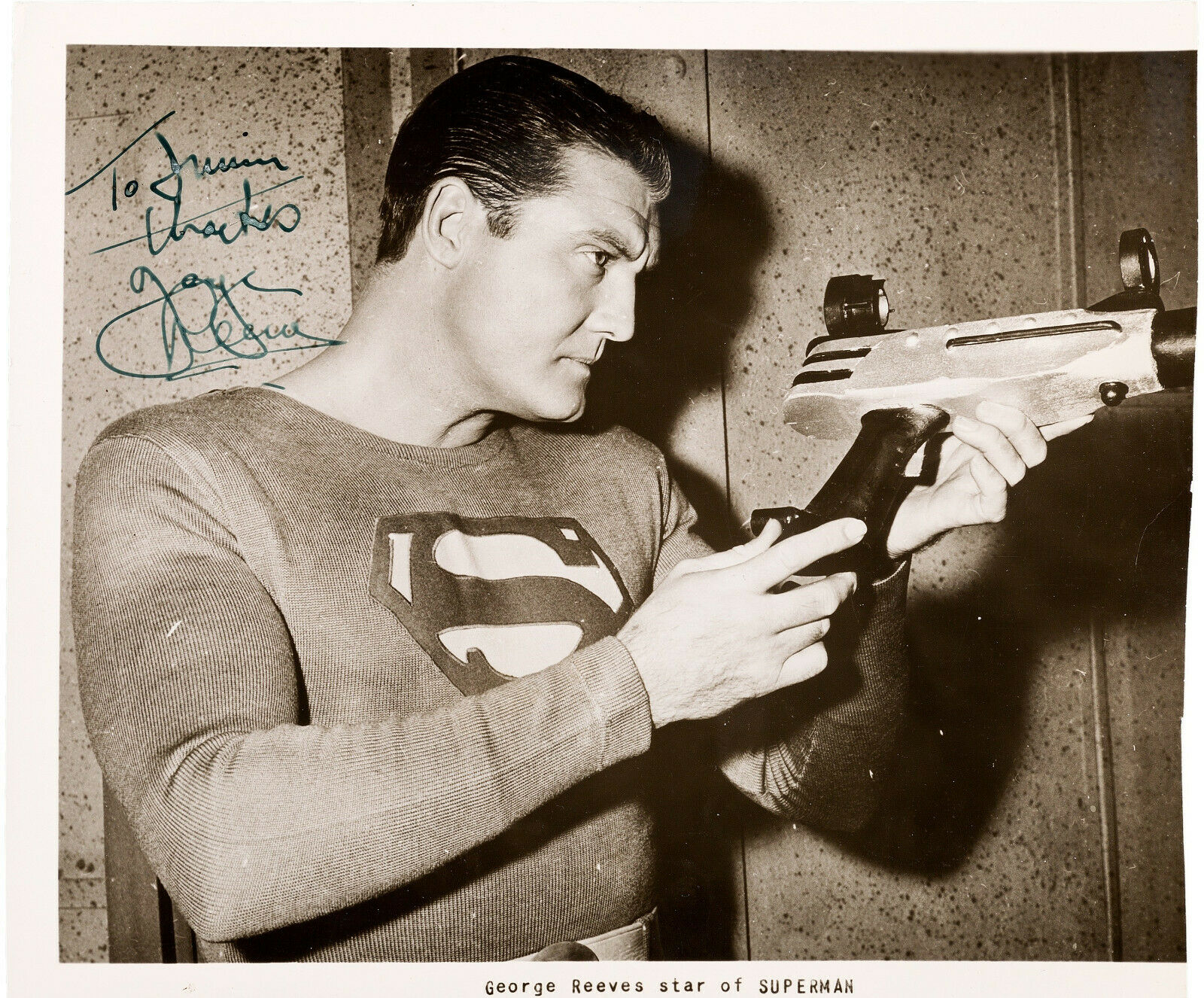 GEORGE REEVES Signed Photo Poster paintinggraph - Film & TV Star Actor (Superman) - preprint