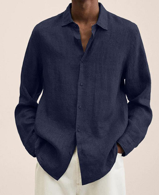 Daily Linen Loose Single Breasted Long Sleeve Shirt