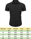 URRU Men's Muscle Dress Shirts Slim Fit Stretch Short Sleeve Casual Button Down Shirts for Men