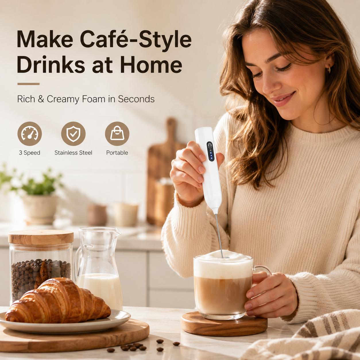 Making cafe-style latte foam at home