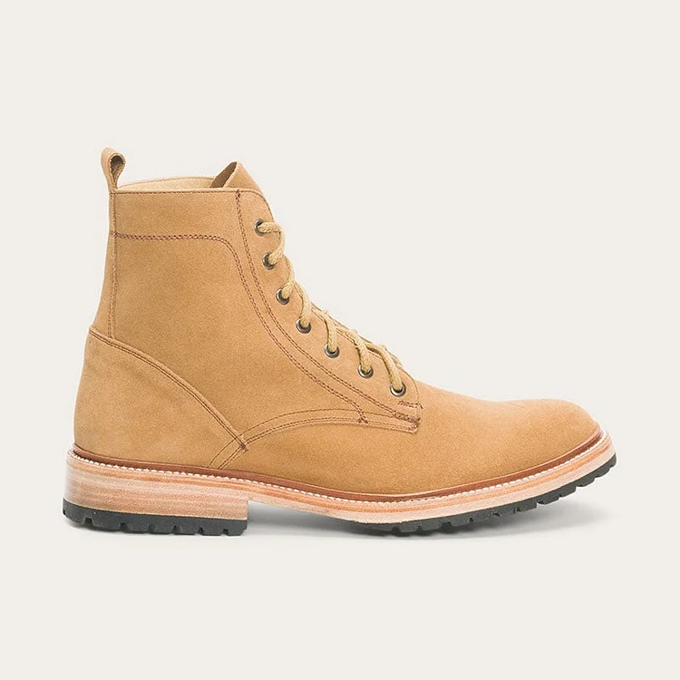 High Top Lightweight Leather Work Boots Men'S Yellow