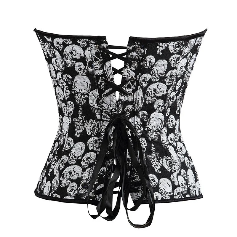 bustiers & corsets skull lingerie plus size burlesque costumes fashion vintage style Sexy corset overbust plus size black 6XL