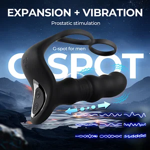 Carlovic Remote Control Thrusting Vibrating Cock Rings With Prostate Massager