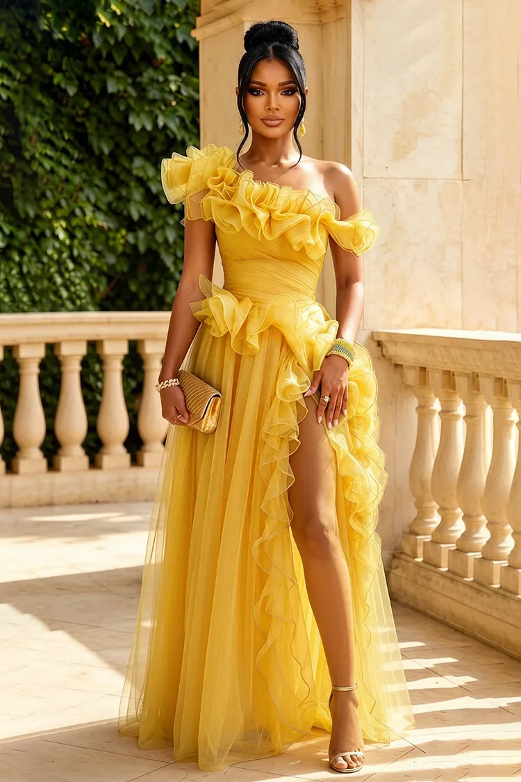 yellow plus size formal dresses Elegant Women's Bowtie Neck Dress Lantern Sleeve High Waist Long Wedding Guest Party Prom Dress (Color : Yellow, Size : XX-Large) : Clothing, Shoes & Jewelry WTXUE Long Sleeve Dress HOW TO STYLE | COLOR:Cinnamon GL-06.20.25