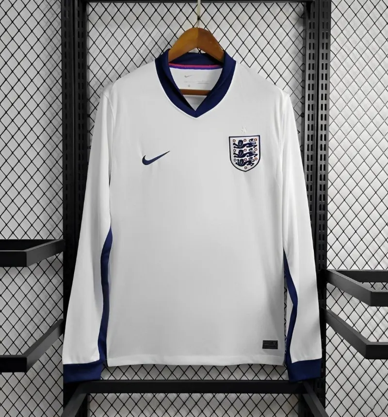 2024 England Long Sleeve Soccer Jersey Home