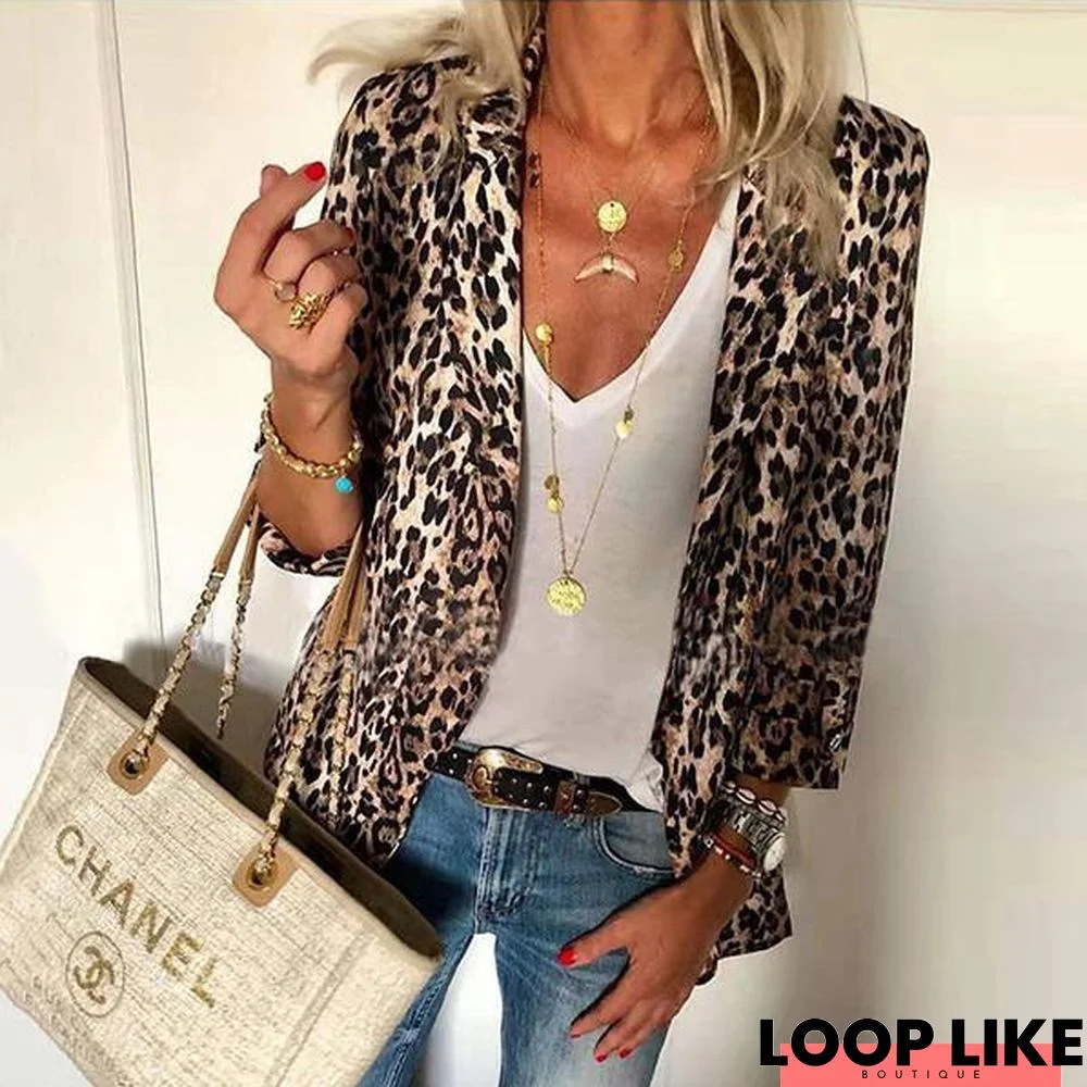 Fashion Printed Long Sleeve Blazer Jacket