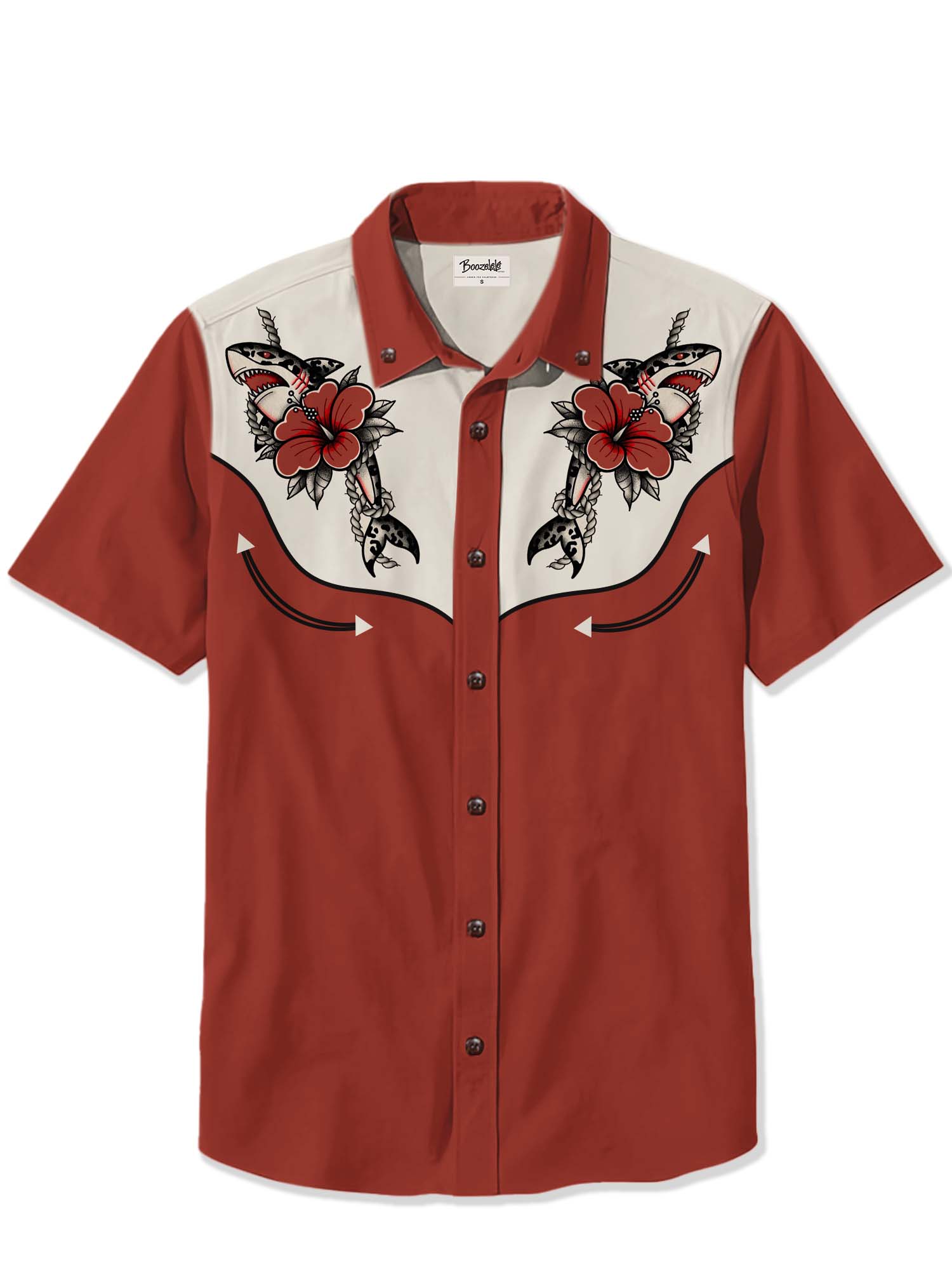 Hawaii Flower Shark - 100% Cotton Shirt