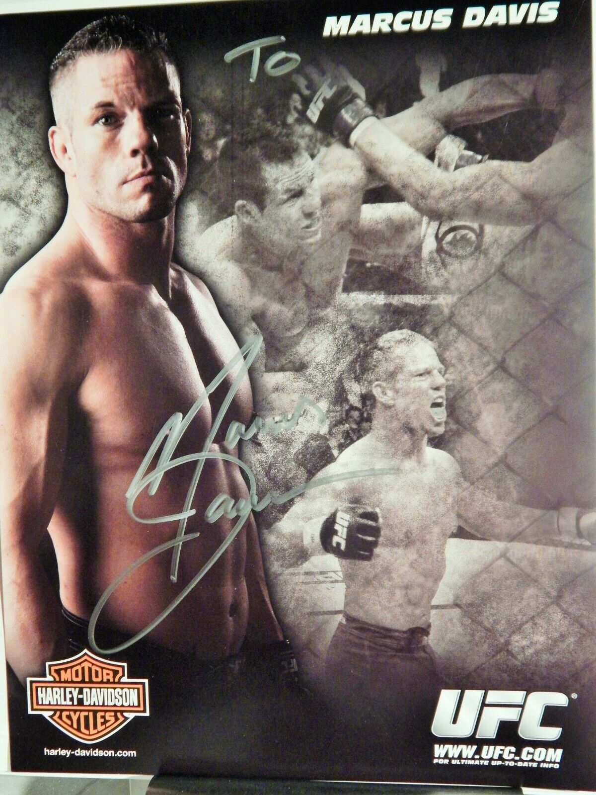 UFC MARCUS DAVIS PERSONAL AUTOGRAPH DELUXE 8 1/2 X11 OFFICIAL Photo Poster painting COLLECTIBLE