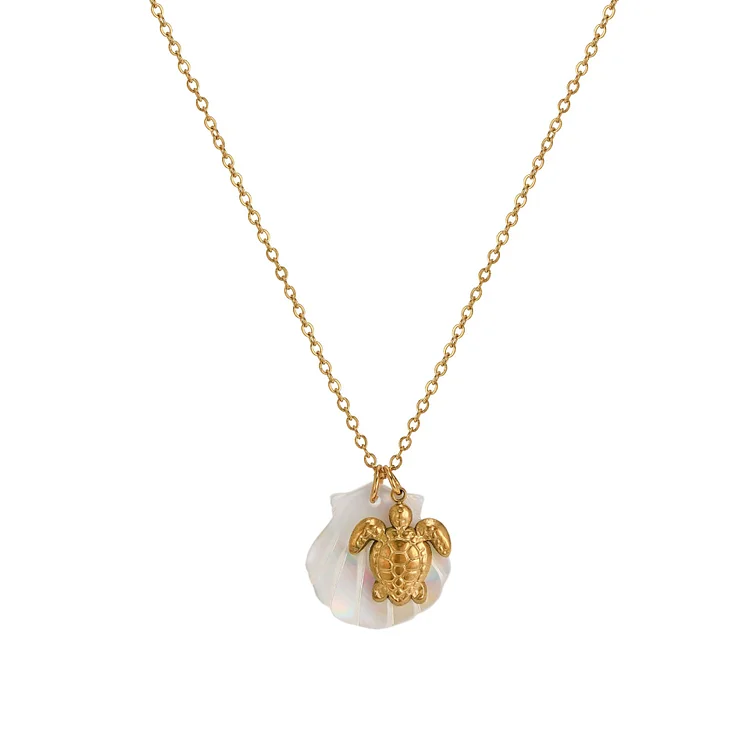Women's Starfish Conch Shell Pendant Necklace