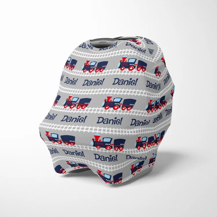 Personalized Train Baby Car Seat Canopy| Canopyl145