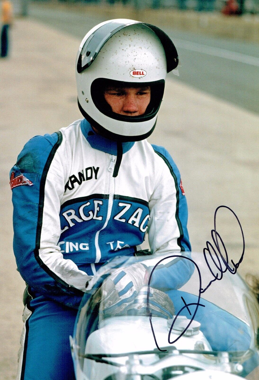 Randy MAMOLA RARE SIGNED 12x8 Portrait Photo Poster painting Autograph AFTAL COA