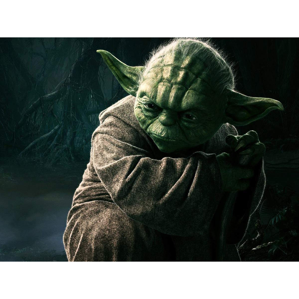 

40*30CM-Yoda Portrait-Round Drill Diamond Painting, 501 Original