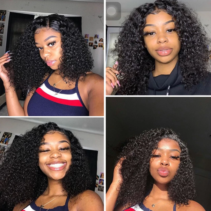 ELCNEPAL® | 360 Lace Affordable Shoulder Length Curly Wig ELCNEPAL