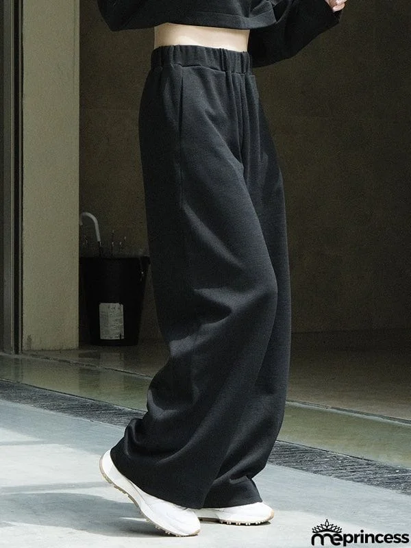Casual Wide Leg Loose Solid Color Pants
