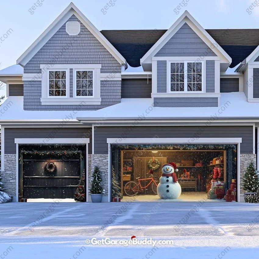 Snowy The Snowman | Christmas Garage Door Cover