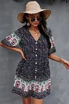 Boho Flutter Sleeves Pocketed Dress