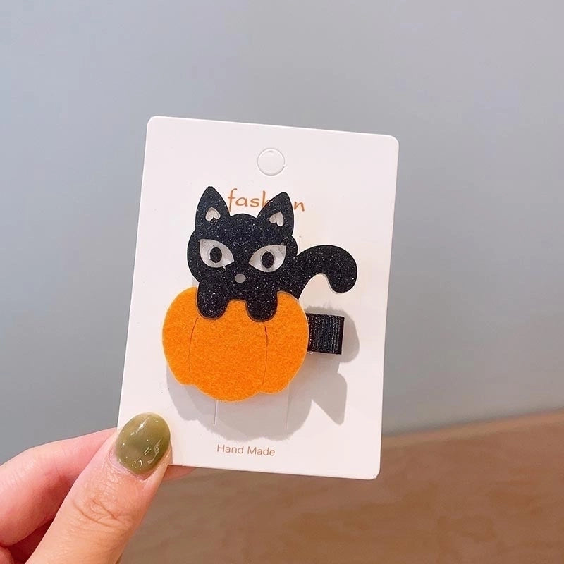 Halloween Cool Style Girl’S Pumpkin Cat Ghost Felt Hair Clip