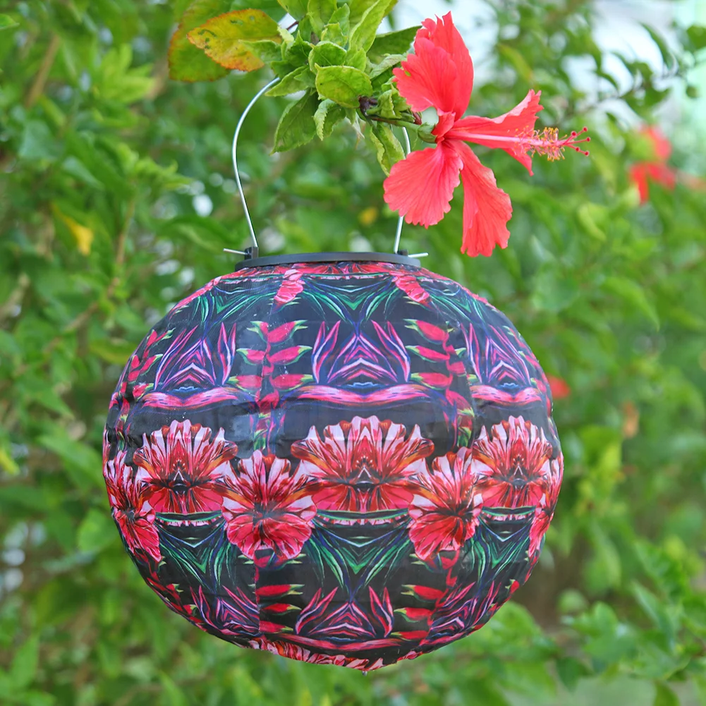 Solar Painted LED Lantern Outdoor Waterproof Garden Hanging Lighting (C)