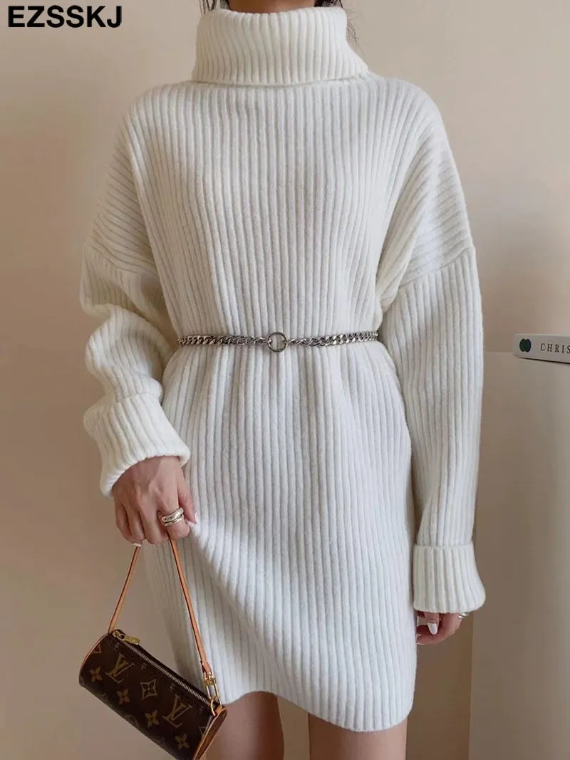 cashmere Autumn Winter highneck thick oversize Sweater pullovers Women 2021 LOOSE  sweater pullovers female Long Sleeve