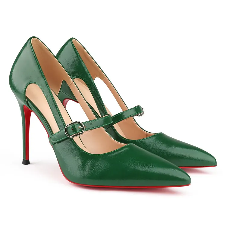 100mm High Heels Party Daily Matte Red Bottom Straps  Pumps  VOCOSI VOCOSI