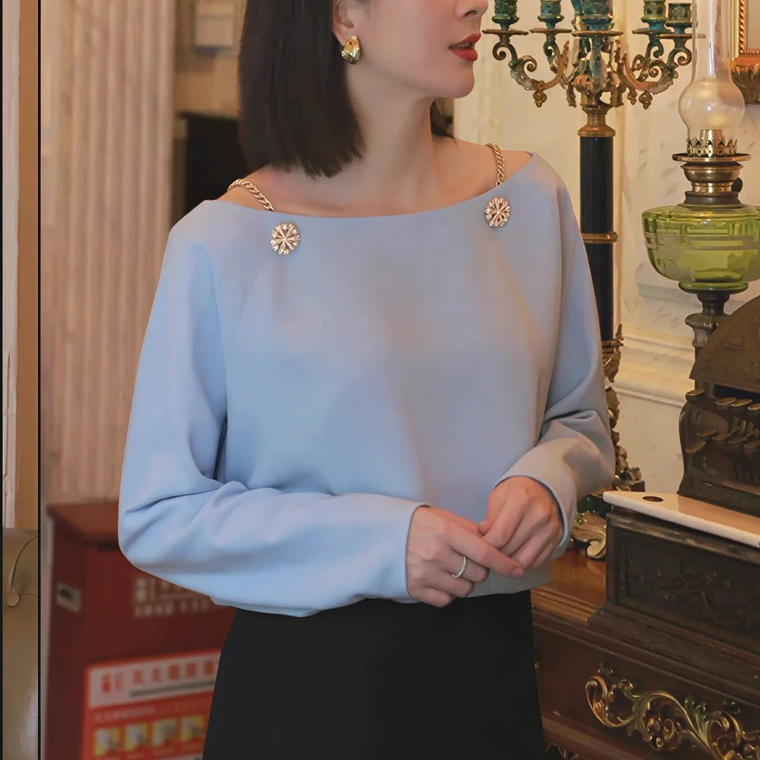 Athvotar Athvotar Year's Popular White Printed Shirt Women 2025 Spring New French Temperament Shirt High-End Long-Sleeved Top