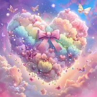 Pastel Heart Rainbow - Diamond Painting