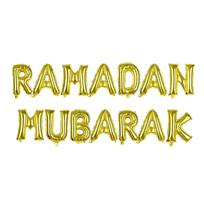 1Set Eid Mubarak Letter Foil Balloons Ramadan Kareem Decorations Banner Star Moon Helium Globos Muslim Islamic Party Supplies