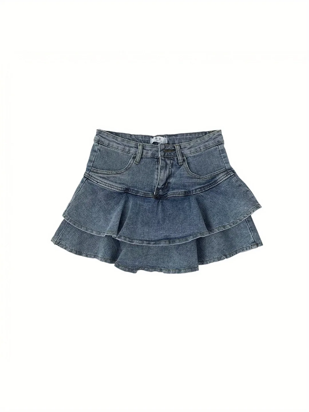 Women's High Waist Skinny Denim Skirt - Non-Stretchy Denim, No Belt Loops, Structured A-Line Silhouette For Casual & Formal Outfits - Easy-Care Everyday Summer Skirt, Jean Skirts, Formal Denim Wear, Nonstretch Fabric | IFYHOME
