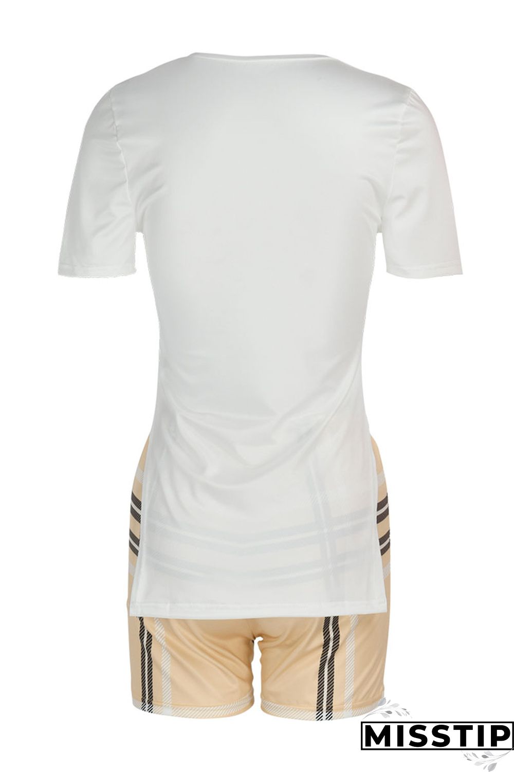 Red Casual Print Patchwork Slit O Neck Short Sleeve Two Pieces