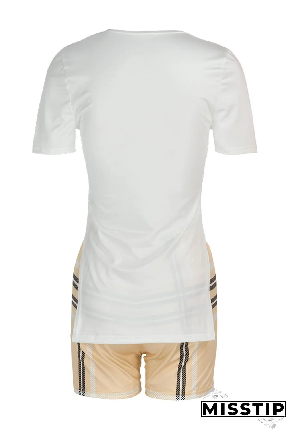 Red Casual Print Patchwork Slit O Neck Short Sleeve Two Pieces