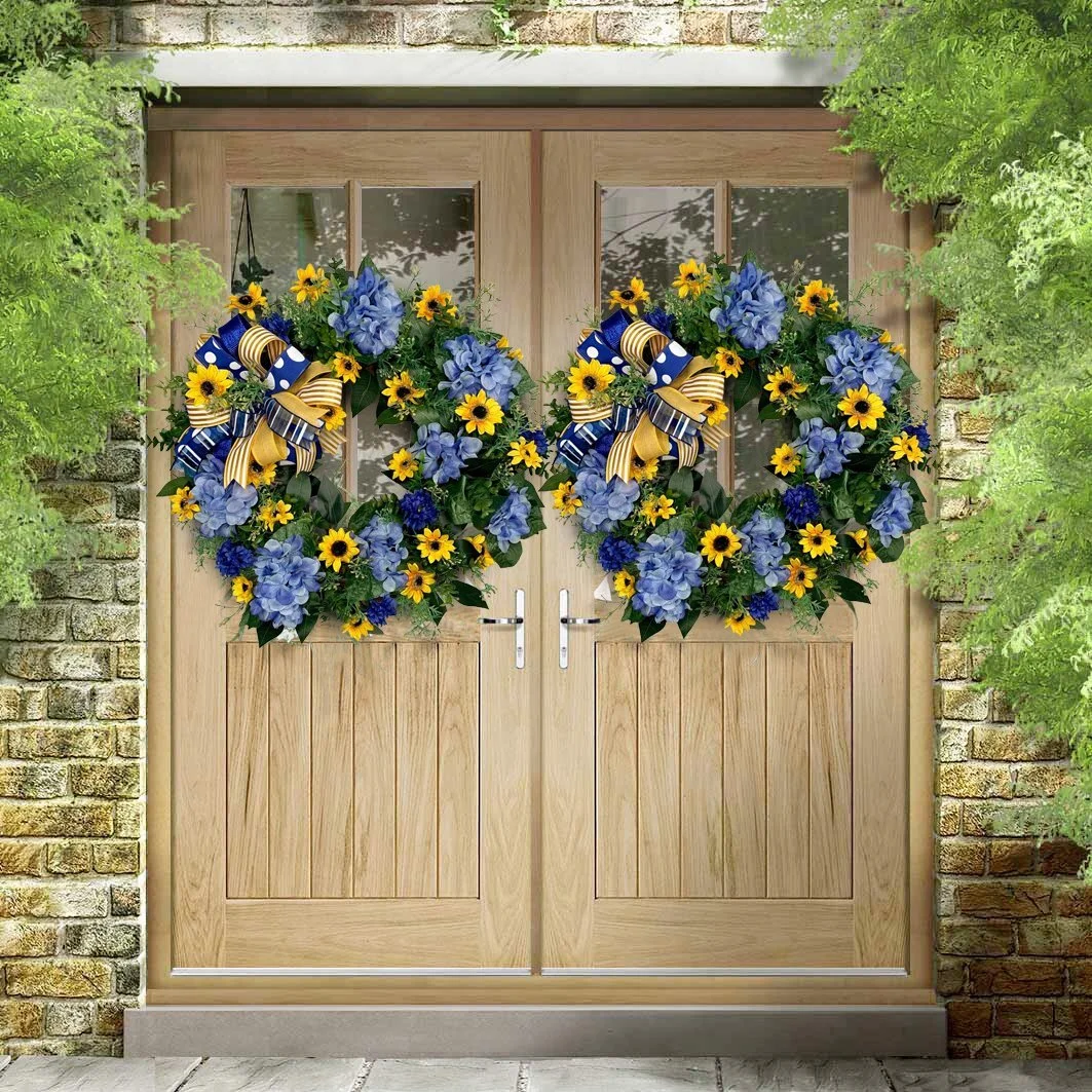 💙💛🌻Prayer for Peace Sunflower Front Door Wreath