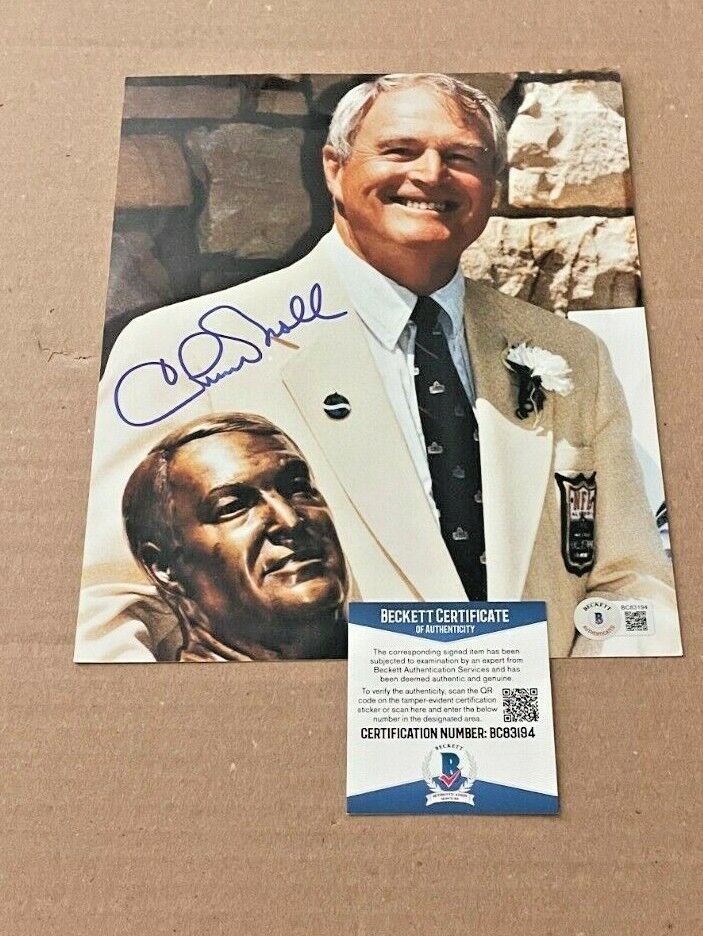 CHUCK NOLL SIGNED PITTSBURG STEELERS 8X10 Photo Poster painting BECKETT CERTIFIED BAS